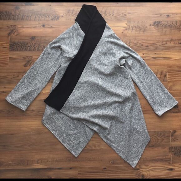 -Ing wool open front cardigan sweater S grey/black - Picture 2 of 4